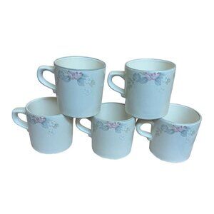 Vintage Pfaltzgraff Wyndham Stoneware Set of 5 Coffee, Tea Mugs Made in USA